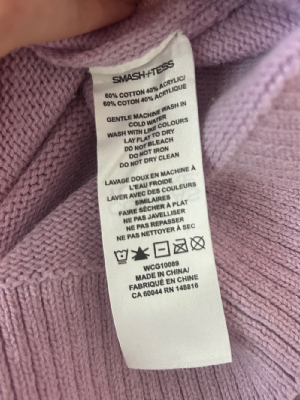 Smash + Tess Relaxed V-Neck Button Cardigan In Lavender - Picture 5 of 5